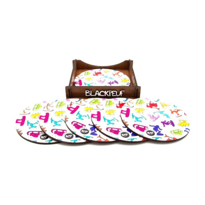 COASTERS KEITH PATCHWORK BLACKPEUF COASTERS KEITH PATCHWORK BLACKPEUF