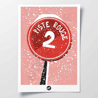Affiche murale signalétique piste rouge panneau sur les pistes de ski rouge et bleu pour la décoration. Affiche murale signalétique piste rouge panneau sur les pistes de ski rouge et bleu pour la décoration.