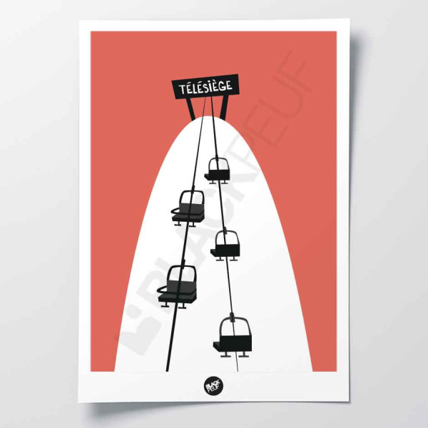 AFFICHE TÉLÉSIÈGE BLACKPEUF
