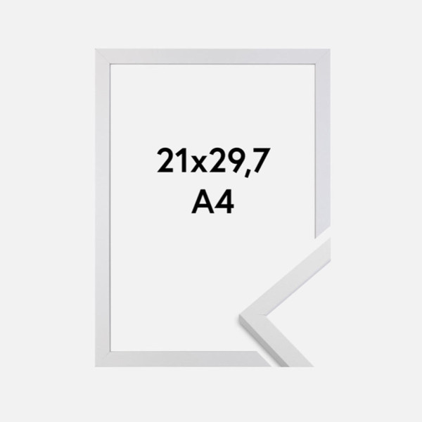 WHITE WOODEN FRAME 21X29.7 CM (A4) BLACKPEUF
