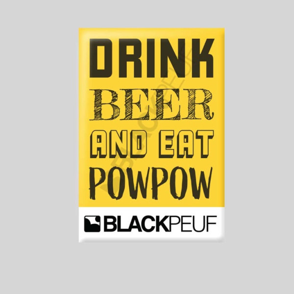 Mountain souvenir magnet with BLACKPEUF illustrations