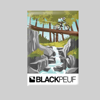 Mountain souvenir magnet with BLACKPEUF illustrations Mountain souvenir magnet with BLACKPEUF illustrations