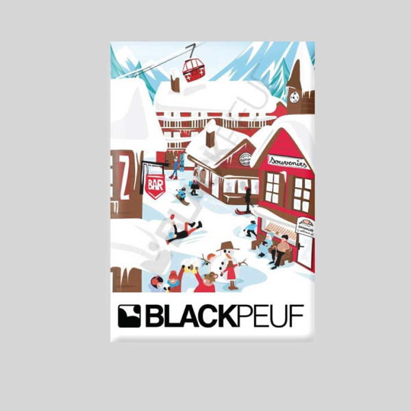 Magnet souvenir de montagne avec les illustrations BLACKPEUF
