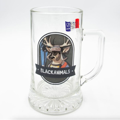 Chope à bière 50 CL - APPOLINAIRE LE CERF BLACKPEUF Chope à bière 50 CL - APPOLINAIRE LE CERF BLACKPEUF