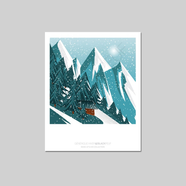 Cartes postales Polaroïd et Panoramique BLACKPEUF souvenir des alpes