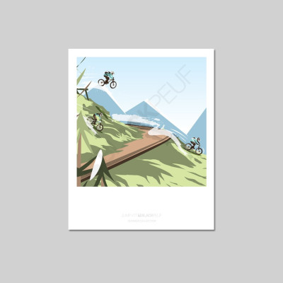 Cartes postales Polaroïd et Panoramique BLACKPEUF souvenir des alpes