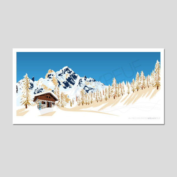 Cartes postales Polaroïd et Panoramique BLACKPEUF souvenir des alpes