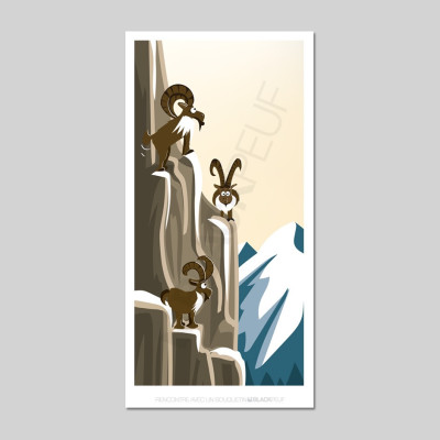 Cartes postales Polaroïd et Panoramique BLACKPEUF souvenir des alpes