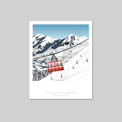 Cartes postales Polaroïd et Panoramique BLACKPEUF souvenir des alpes