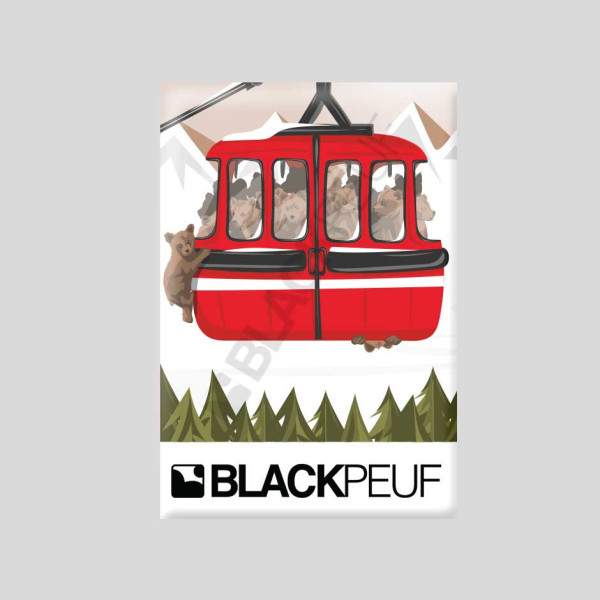 Magnet souvenir de montagne avec les illustrations BLACKPEUF