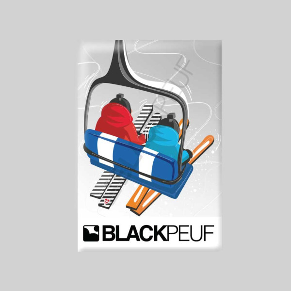 Magnet souvenir de montagne avec les illustrations BLACKPEUF