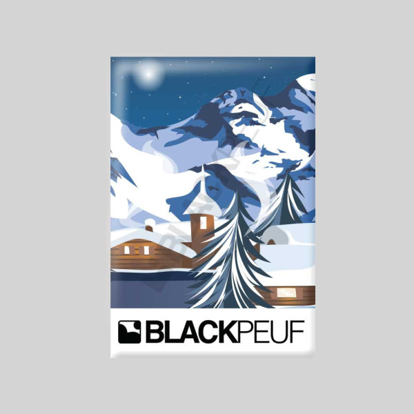 Magnet souvenir de montagne avec les illustrations BLACKPEUF