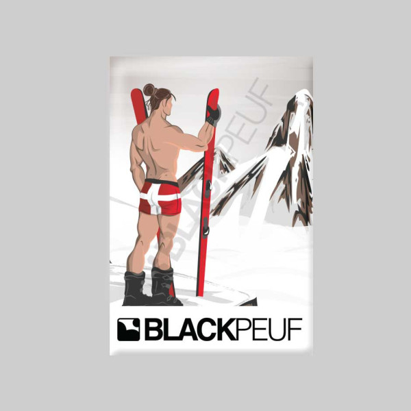 Magnet souvenir de montagne avec les illustrations BLACKPEUF