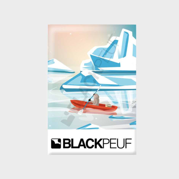 Magnet souvenir de montagne avec les illustrations BLACKPEUF