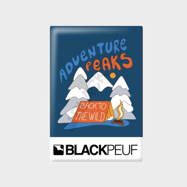 Magnet souvenir de montagne avec les illustrations BLACKPEUF
