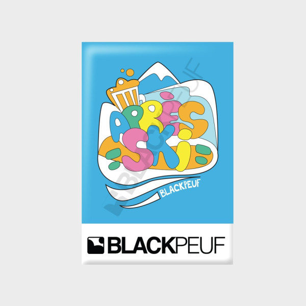 Mountain souvenir magnet with BLACKPEUF illustrations