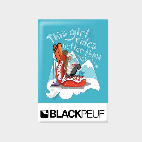 Magnet souvenir de montagne avec les illustrations BLACKPEUF
