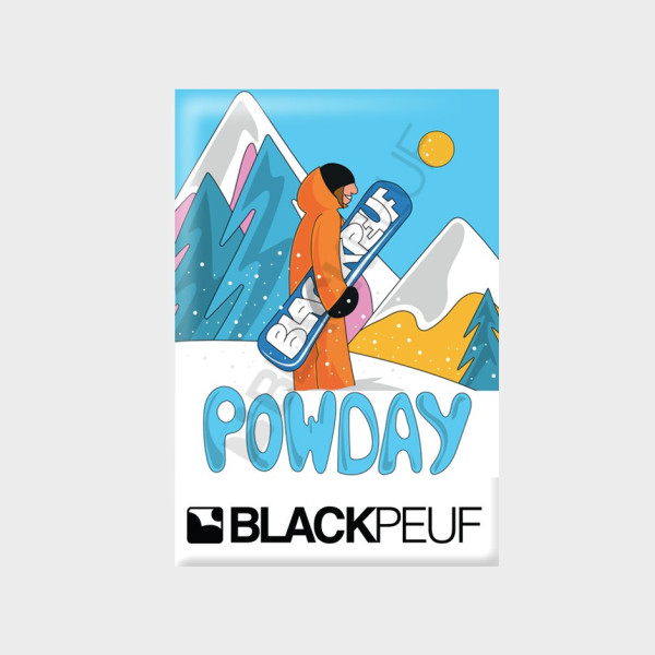 Magnet souvenir de montagne avec les illustrations BLACKPEUF