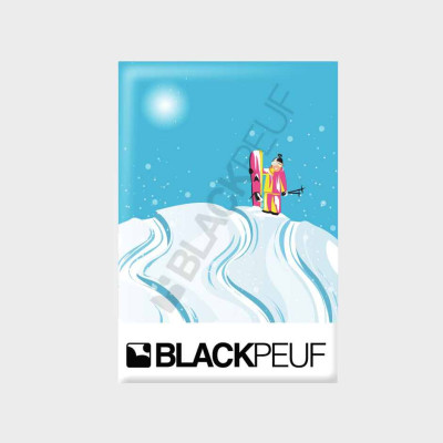 Mountain souvenir magnet with BLACKPEUF illustrations Mountain souvenir magnet with BLACKPEUF illustrations