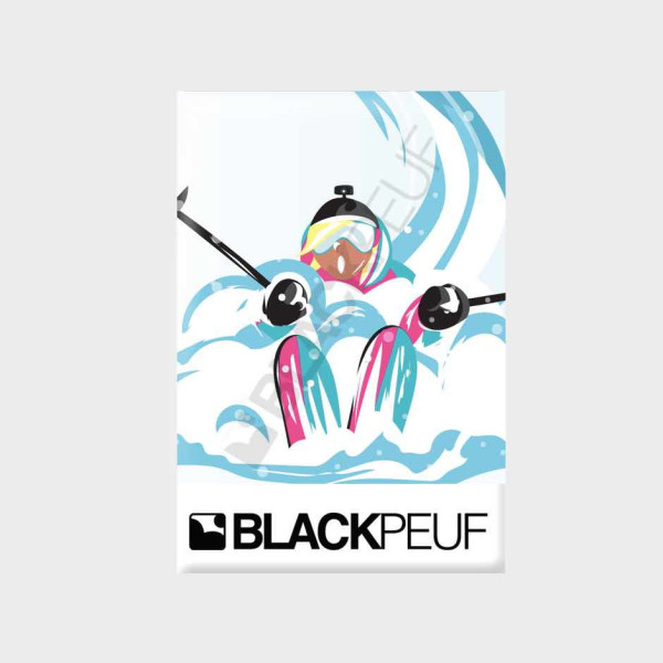 Magnet souvenir de montagne avec les illustrations BLACKPEUF