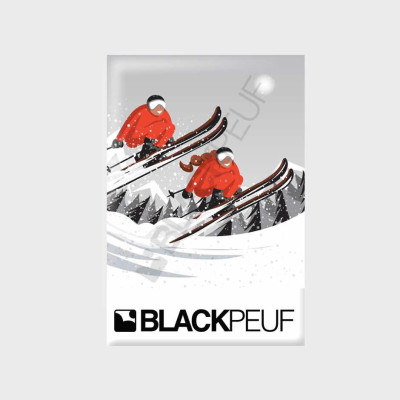 Mountain souvenir magnet with BLACKPEUF illustrations Mountain souvenir magnet with BLACKPEUF illustrations
