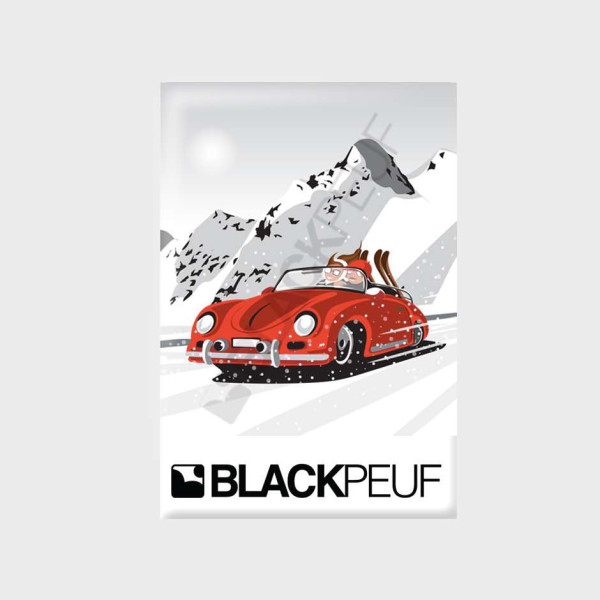 Magnet souvenir de montagne avec les illustrations BLACKPEUF