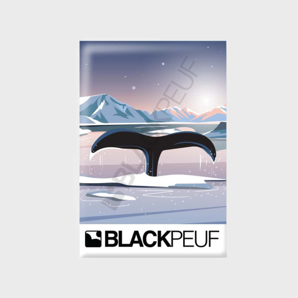 Magnet souvenir de montagne avec les illustrations BLACKPEUF