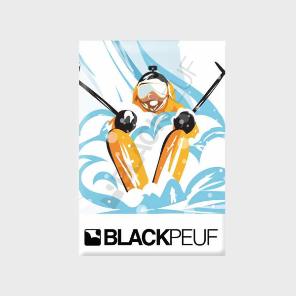 Magnet souvenir de montagne avec les illustrations BLACKPEUF