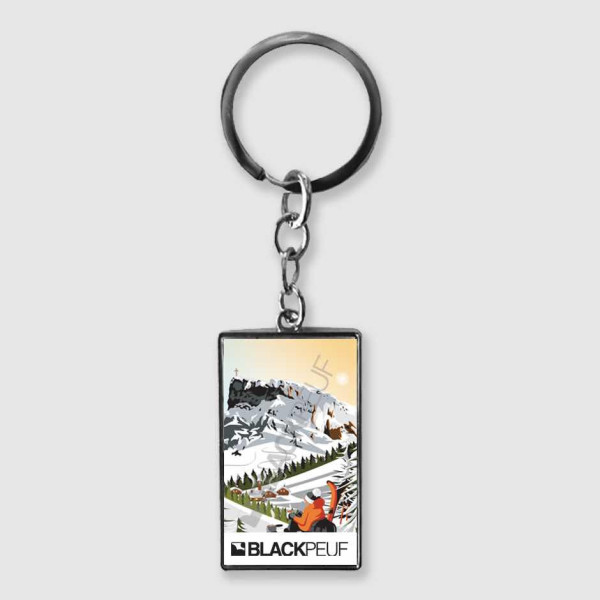 Porte clefs souvenir de montagne avec les illustrations blackpeuf