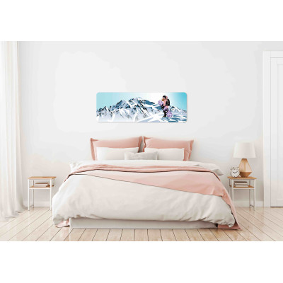 Tableau mural the queen of fwt Marion Haerty snowboard free ride en montagne blanche et rose pour la décoration. Tableau mural the queen of fwt Marion Haerty snowboard free ride en montagne blanche et rose pour la décoration.
