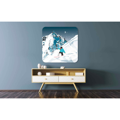 Tableau mural the queen of fwt Marion Haerty snowboard free ride en montagne blanche et rose pour la décoration. Tableau mural the queen of fwt Marion Haerty snowboard free ride en montagne blanche et rose pour la décoration.
