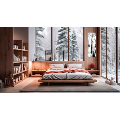 Tableau mural escalade glacière en montagne de neige blanche et escalader rouge pour la décoration. Tableau mural escalade glacière en montagne de neige blanche et escalader rouge pour la décoration.