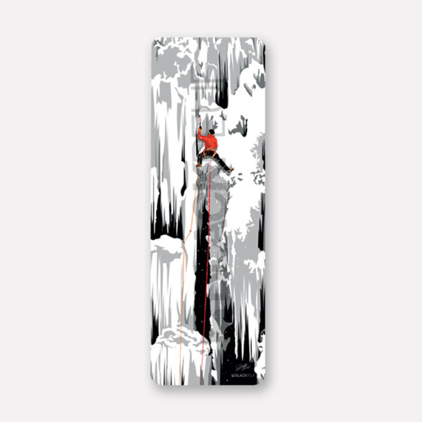 Tableau mural escalade glacière en montagne de neige blanche et escalader rouge pour la décoration.