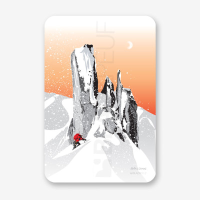 Tableau mural l'arête des cosmiques ascension en montagne glacée blanche et orange pour la décoration. Tableau mural l'arête des cosmiques ascension en montagne glacée blanche et orange pour la décoration.