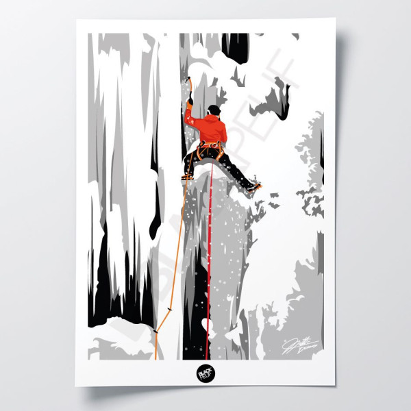 AFFICHE ESCALADE GLACIAIRE