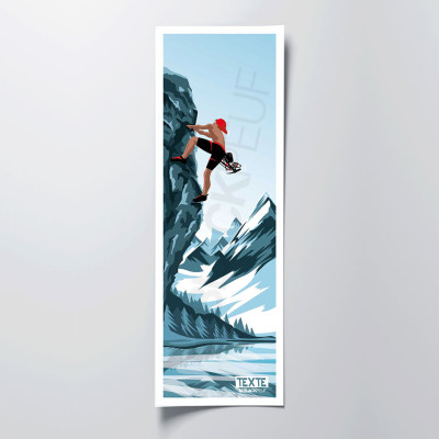 Mountaineering wall poster in summer blue for decoration. Mountaineering wall poster in summer blue for decoration.