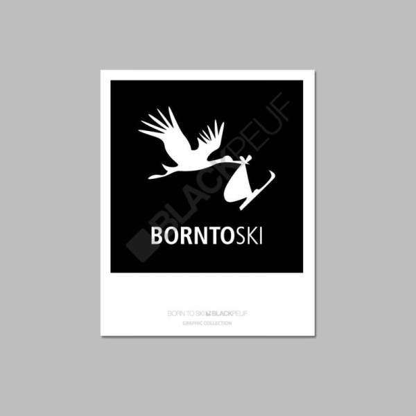 BORN TO SKI POSTCARD