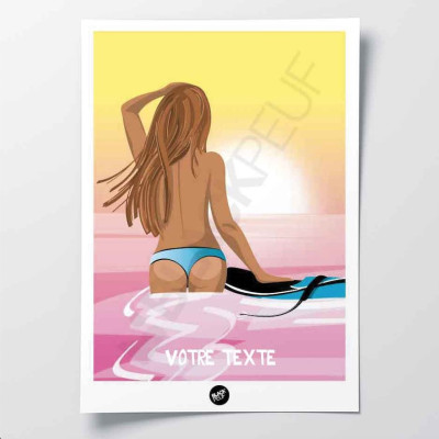 AFFICHE SUNSET BIKINI BLACKPEUF AFFICHE SUNSET BIKINI BLACKPEUF