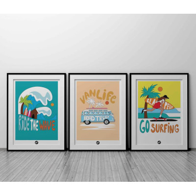 AFFICHE PATCH RIDE THE WAVE BLACKPEUF AFFICHE PATCH RIDE THE WAVE BLACKPEUF