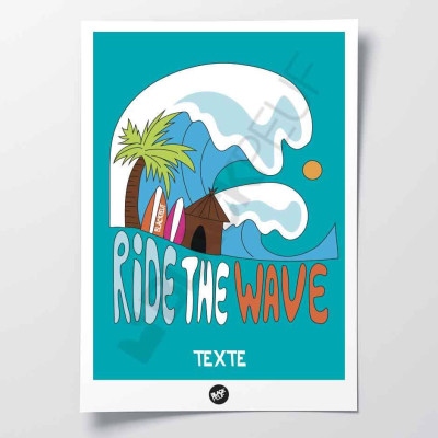 AFFICHE PATCH RIDE THE WAVE BLACKPEUF AFFICHE PATCH RIDE THE WAVE BLACKPEUF
